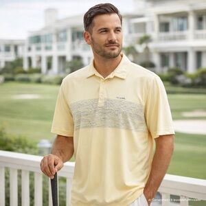 TravisMathew XL Buttery Yellow Performance Polo